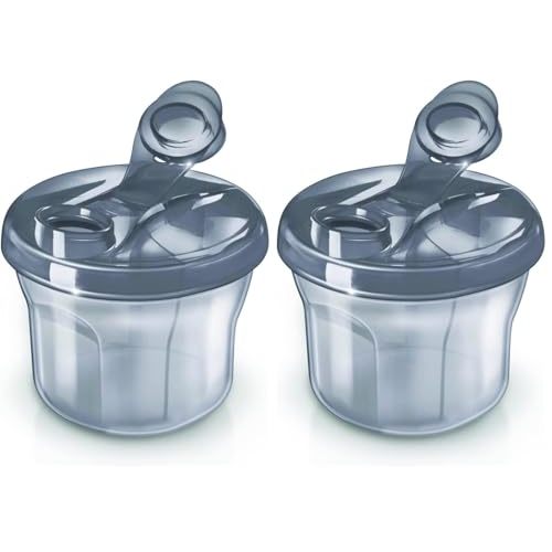 Philips AVENT Powder Formula Dispenser and Snack Cup for Unisex Baby,Grey,SCF135/18,(Pack of 2)