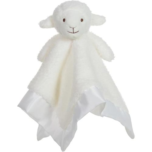 Apricot Lamb Stuffed Animals Soft Security Blanket White Lamb Infant Nursery Character Blanket Luxury Snuggler Plush(White Lamb, 14 Inches)