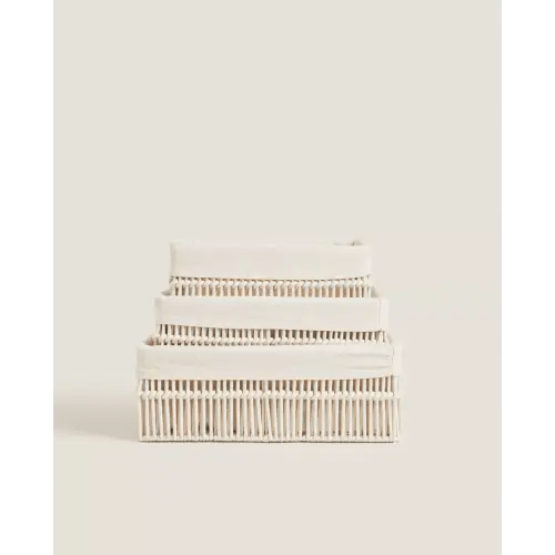 RECTANGULAR COTTON-LINED BASKET | Zara Home United States of America