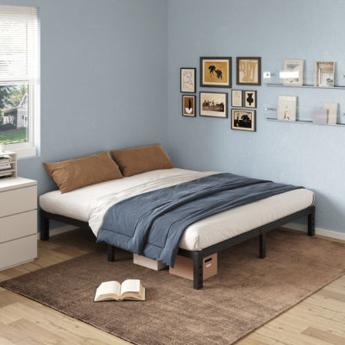 Ebern Designs Heavy-Duty Easy Assembly Metal Platform Bed Frames, Box Spring Free & Squeak Free & Reviews | Wayfair