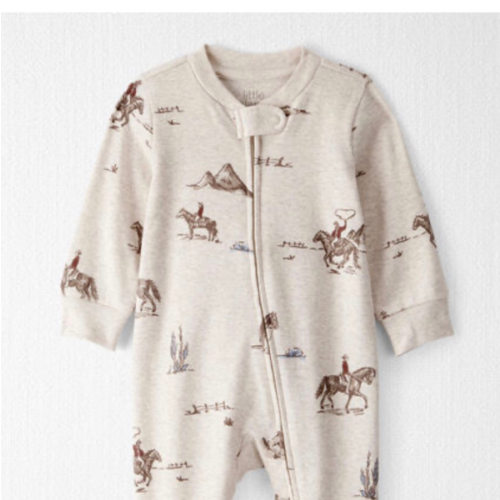 Baby Organic Cotton Sleep & Play Pajamas in Western Rodeo