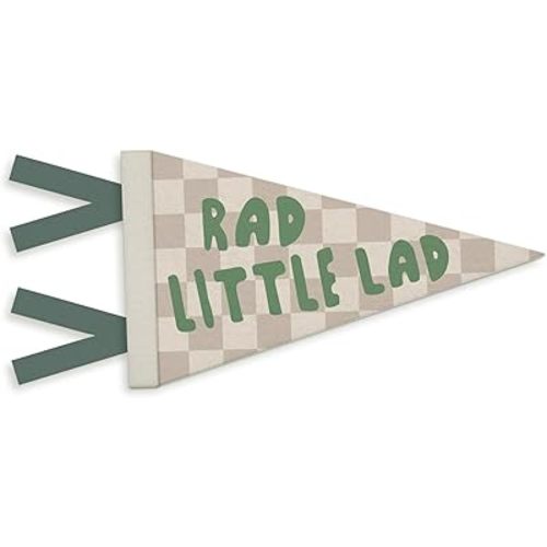 Playroom Decor, Playroom Wall Rad Little Lad Pennant Felt Banner Flag, Play Room Wall Hanging Decor for Kids Toddler Boys Nursery Room Bedroom 7.8x14