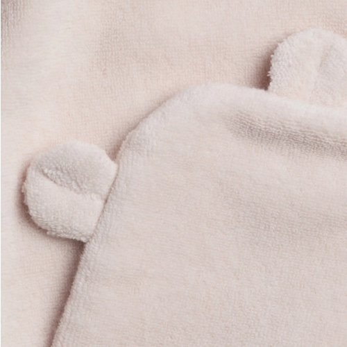 Organic Hooded Toddler Towel with Ears - pink