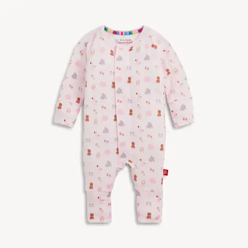 Nursery Nostalgia Pink Modal Magnetic Convertible Coverall