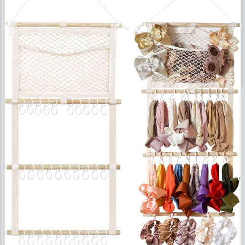 kangaroo Headband Holder Hair Bows Organizer for Baby Girls Large Capacity Bow Holder Hair Accessories Wall Hanging Organizer for Toddler Baby Girl Nursery Room Decor