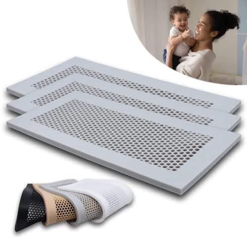 Famba Baby Proofing Vent Cover for Home Floor - Soft Silicone Child Proof Floor Air Vent Cover, Catches Small Items & Prevents Creepy Crawlies, Baby Safety Product, 11.5" x 5.5", Grey, 3-Pack
