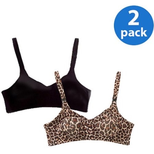 Maternity Soft-Cup Nursing Bra, 2-PackMaternity Soft-Cup Nursing Bra, 2-Pack - Black/Cheetah - 42D