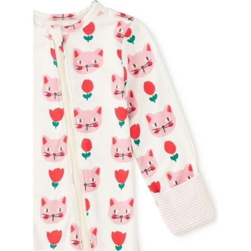 Footed Baby Romper, Pretty Kitty - Tea Collection | Maisonette
