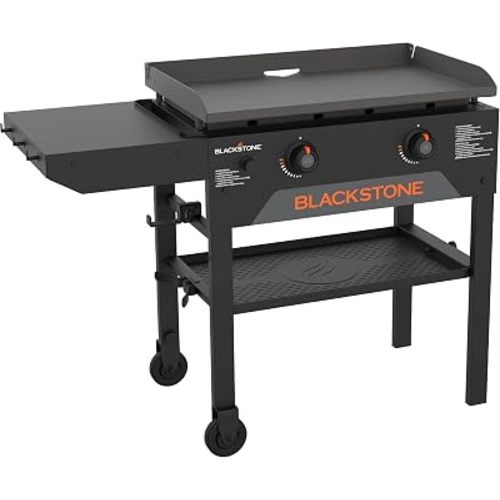 Blackstone 28 Inch Original Omnivore Griddle 2206, Blackstone 2 Burner Griddle Outdoor Flat Top Grill, Propane Portable Gas Grill