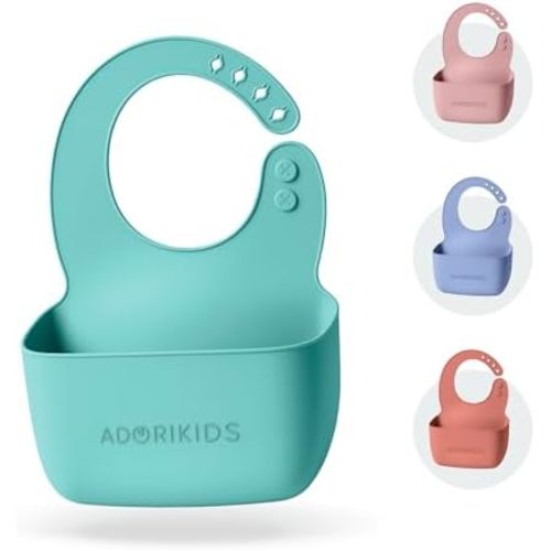RideBib Silicone Vomit Bib with Extra-Deep Pocket for Motion Sickness Relief During Travel. Patent Pending