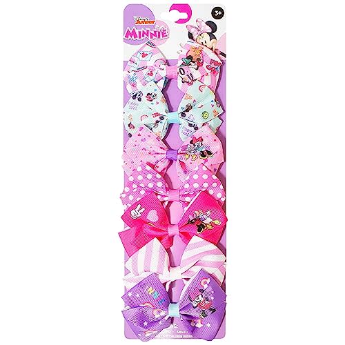 Disney Minnie Mouse Hair Bows - Hair Accessories Gift Set - Minnie Hair Bow - 7 Pcs 4 Inch Bundle - Hair Bows for Girls - Minnie on each clip - Alligator Clip - Ages 3 +