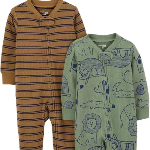 Simple Joys by Carter's baby-boys 2-pack 2-way Zip Cotton Footed Sleep and Play