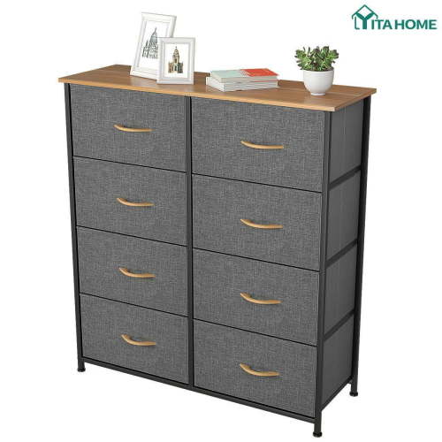 YITAHOME 8 Drawers Dresser Chest Storage Shelf Organizer for Living Room Bedroom