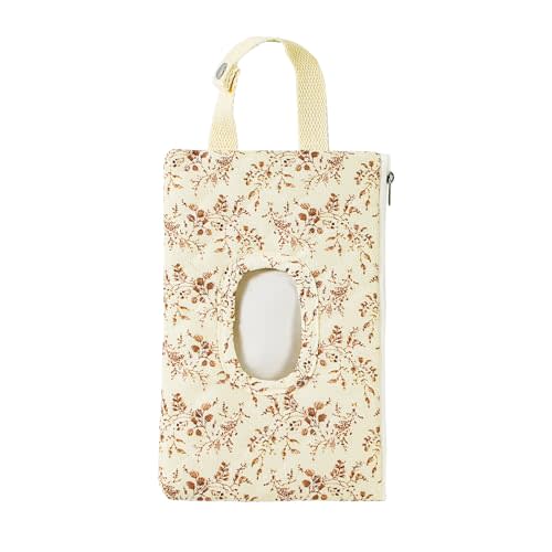 Quilted Baby Wipe Holder Floral Diaper Pouch Portable Quilted Wipes Bag for Car, Stroller