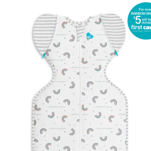 Swaddle Up™ Transition Bag 1.0 TOG Cotton White Rainbow Dream