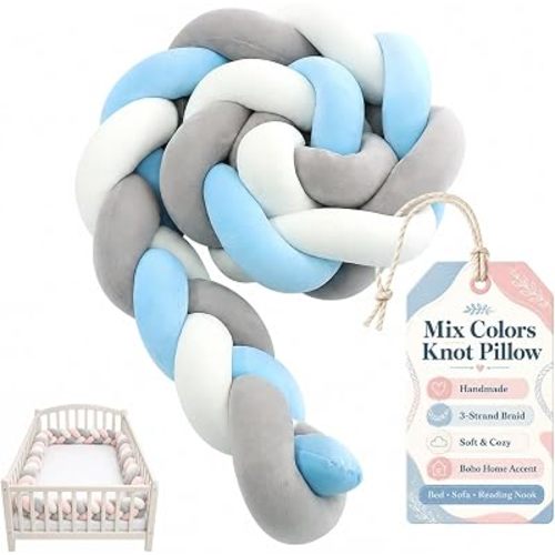 Mix Colors Knot Pillow, Handmade 3-Strand Braided Meditation Cushion