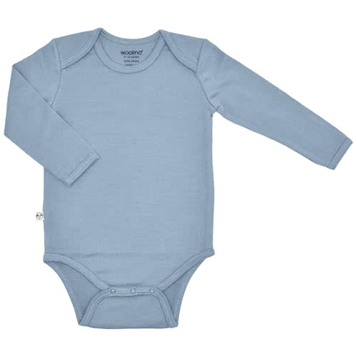 Woolino 100% Superfine Merino Wool Baby Bodysuit - Long Sleeve Bodysuit for Boy and Girl - Tagless Neck Bodysuit for Unisex