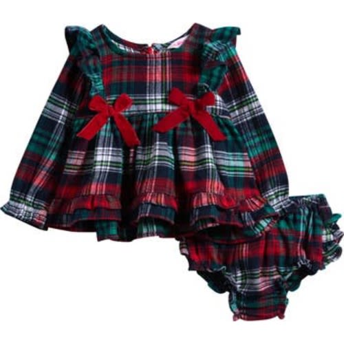 Christopher Plaid Dress & Bloomers Set, 0-3M