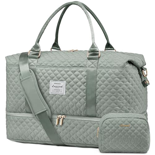LOVEVOOK Travel Duffle Bag,Weekender Bags for Women with Shoe Compartment，Carry on Overnight Bag with Toiletry Bag,Gym Duffel Bag with Wet Pocket, Hospital Bags for Labor and Delivery