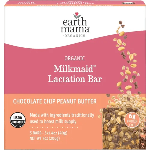 Earth Mama - Organic Milkmaid Bars, Chocolate Chip Peanut Butter - 5 Count