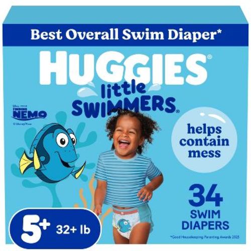 Huggies Little Swimmers Disposable Swim Diapers - Size 5-6 (Large) - 34ct: Paraben-Free, Cotton Material, No Fragrance Added