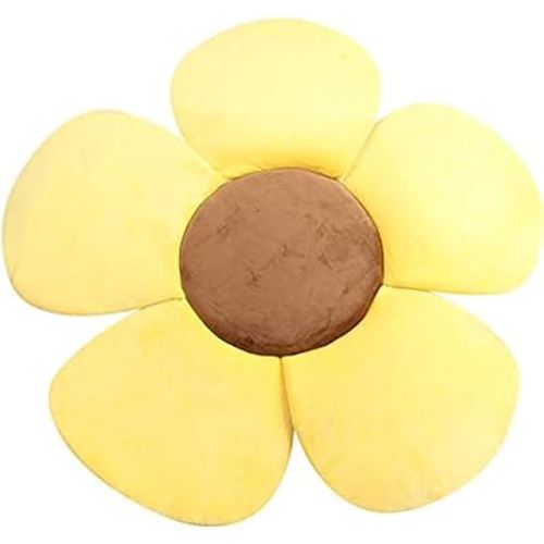 Baby Bathtub Pad,Newborn Foldable Soft Baby Blooming Flower Petal Shape Bathtub Pad,Baby Bath Cushion,Baby Bath Support Lounger,Infant Bathtub Mat (Yellow)
