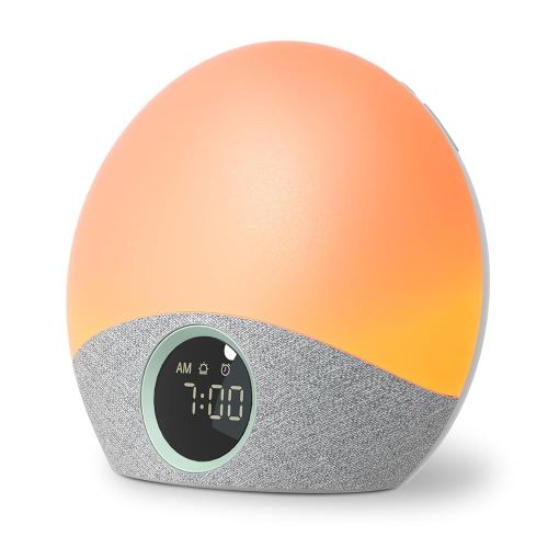 Momcozy Wake Up Light Baby Sound Machine, Adult White Noise Machine with Dimmable Night Light, 30 Soothing Sleep Sounds 7 Colors, Alarm Clock for Heavy Sleepers, Bedroom