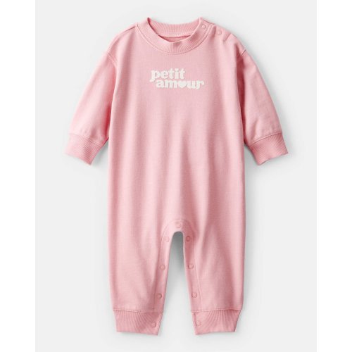 Baby Girl 'Petit Amour' Cotton Long-Sleeve Jumpsuit - Pink - Carter's | Carter's