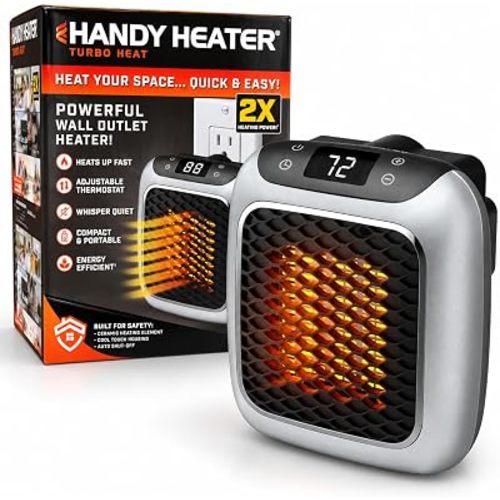 Ontel Handy Heater Turbo Heat Plug In Wall Outlet Heater, Space Heater
