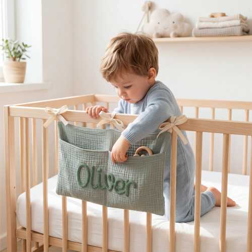 Personalized Baby Boy Crib Organizer Custom 3D Name Nursery Decor Newborn Shower Gift