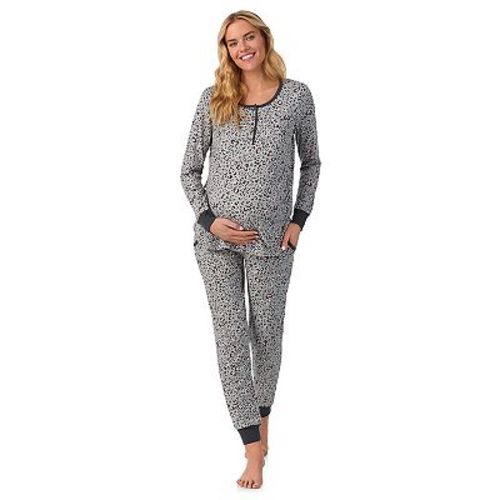 Maternity Cuddl Duds® Cozy Long Sleeve Henley Pajama Top & Jogger Pajama Bottom Set
