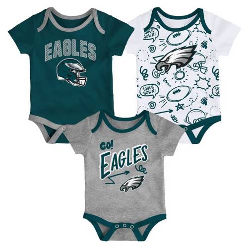NFL Team Apparel Infant Philadelphia Eagles Green Newborn All Day Play 3-Pack Creeper Set | Dick's Sporting Goods