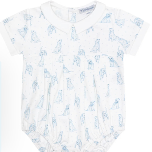 Blue Puppy Love Print Bubble