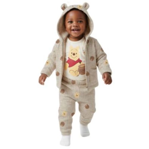 Baby Boys' Pooh Jacket, Bodysuit & Pants, 3-Piece Set