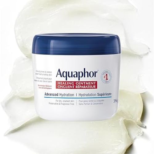 Aquaphor Healing Ointment, Multipurpose Ointment for Dry, Cracked Skin, Chafing, Cuticle Care, Fragrance Free, Non Greasy and Non Comedogenic Body Moisturizer, Dermatological Skin Care, 396g Jar