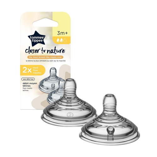 Tommee Tippee Closer to Nature Medium Flow Baby Bottle Nipples, 6+ months, 2 Count - Walmart.ca