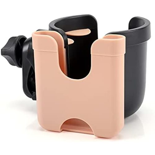 Accmor Stroller Cup Holder with Phone Holder, Bike Cup Holder, 2-in-1 Universal Cup Phone Holder for Stroller, Bike, Wheelchair, Walker, Scooter, Pink