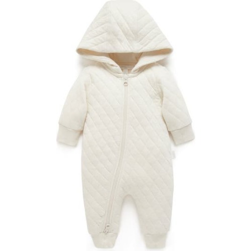 Quilted Hooded Coverall Onsie, 3-6M