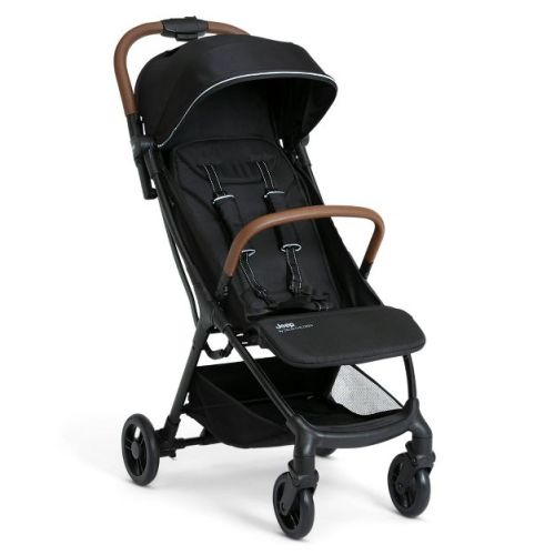 Jeep Altitude Compact Travel Stroller by Delta Children - Black: Lightweight with Canopy, 5-Point Harness, EVA Tires