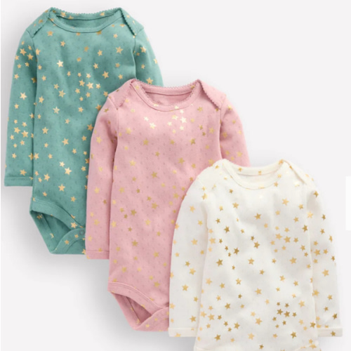 3-pack Pointelle Bodies-Multi Foil Stars | Boden USA