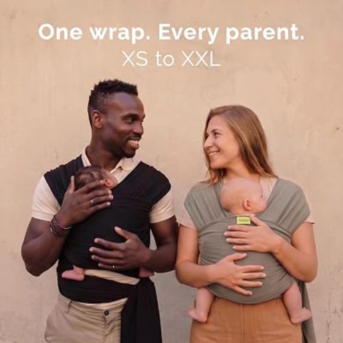 Boba Baby Wrap Carrier - Stretch Cotton Newborn Sling, Black