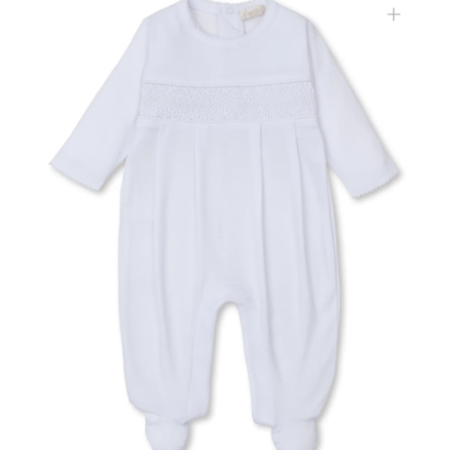 Hand Smocked CLB Charmed White Footie