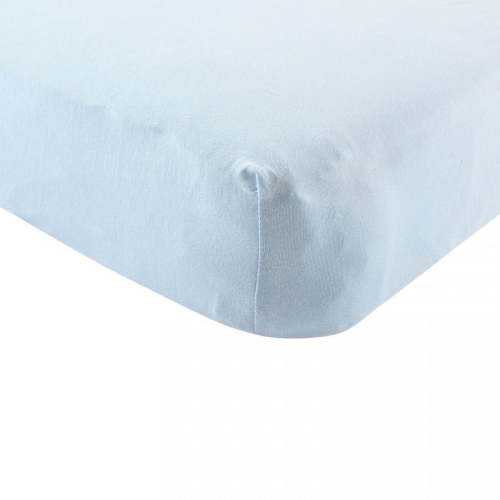 Touched by Nature Baby Boy Organic Cotton Crib Sheet, Light Blue, One Size
