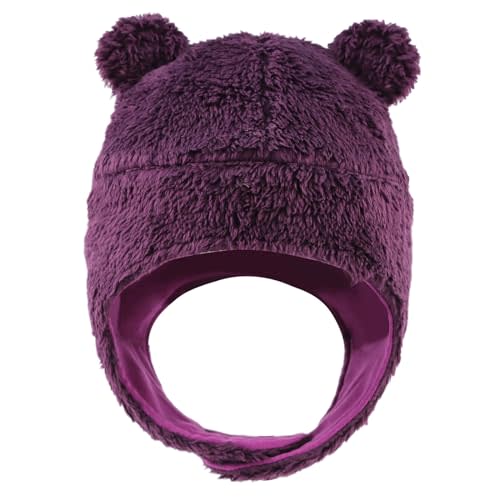 Bear Baby Winter Hat Toddler Earflap Beanie Unisex Infant Snow Cap Warm Fleece Kids Trapper Hats for Girls Boys 0-36M