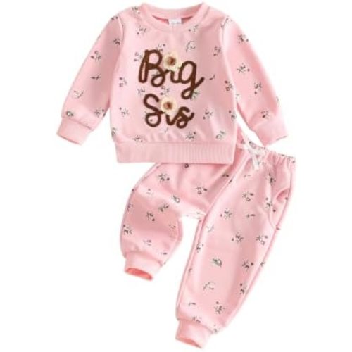 Big Sister Little Sister Matching Outfits Toddler Girl Sweatshirt Pants Set