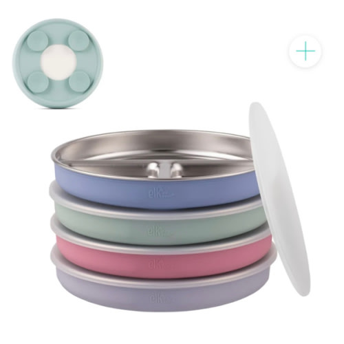 7.8" Stainless Steel Divided Plates with Suction Sleeve