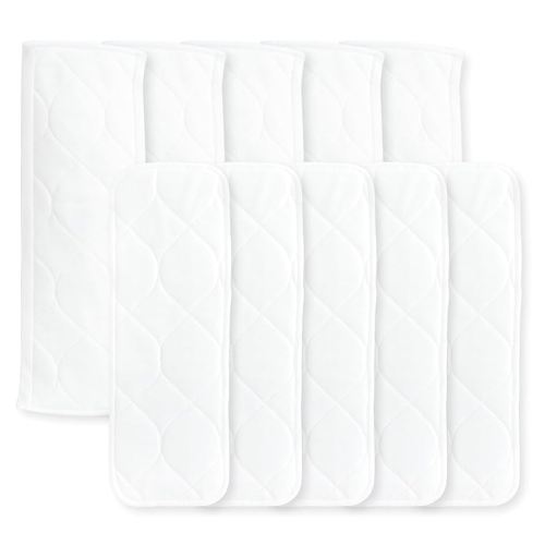 Small- Super Boosties Cloth Diaper Reusable Inserts, Set of 10, Fits Honest Hybrid Diaper, Fits Amazing Baby, Pocket-Sling Compatible, 5 Tri-fold & 5 Boosters, Small (11" Length)