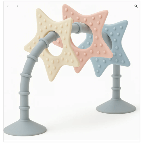 Shnuggle Stick 'n' Play Sensory Star Toy and Teether | For Baths, Highchairs and more
