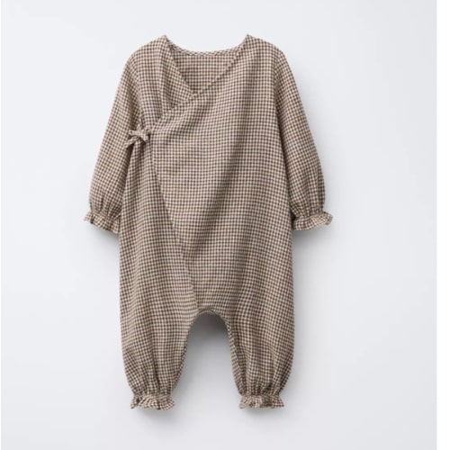 PLAID ROMPER - Brown / Ecru | ZARA United States
