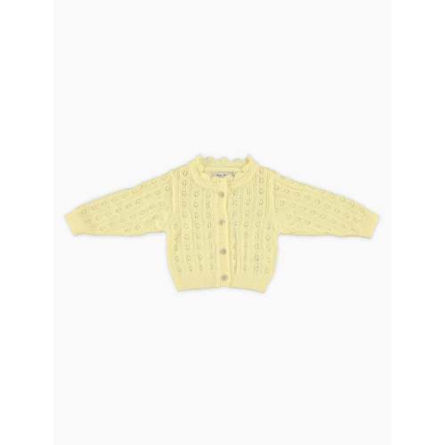 Summer Baby Cardigan in Butter Yellow Knit